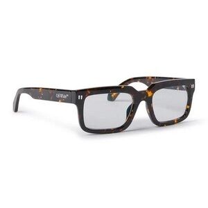 Off-White Tortoiseshell Rectangular Sunglasses - Brown/Amber